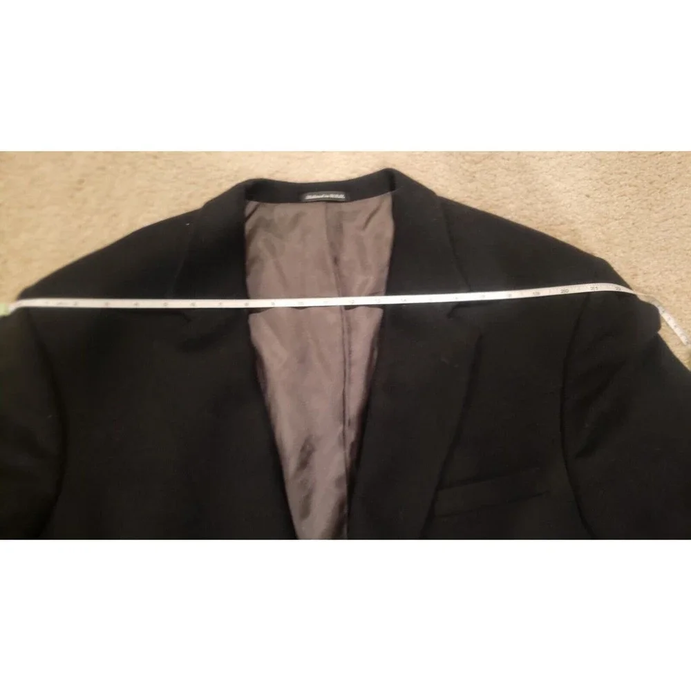 Club Room Men's 100% Camel Hair Sport Coat Jacket BLAZER Size 48 Long Black